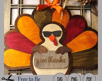 Türkei Mosaik Cut File SVG Glowforge Thanksgiving Türkei Thankful DIY Bastelset