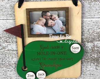 Golf Väter Tag geschnitten Datei SVG für Glowforge Laser Cutter "Gott machte ein Loch-in-ein" mit Variationen