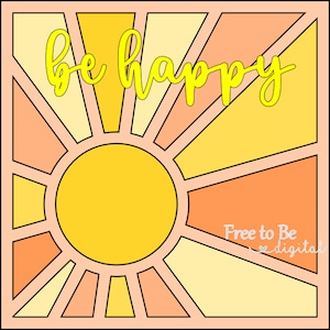 Sunshine Mosaic Cut File SVG Glowforge Laser Cutter DIY Paint Party Kits