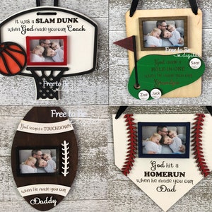 Vatertag Sport Bundle geschnitten Datei SVG für Glowforge Laser Cutter "God hit a Homerun", "Slam Dunk", "Hole-in-one", Touchdown"