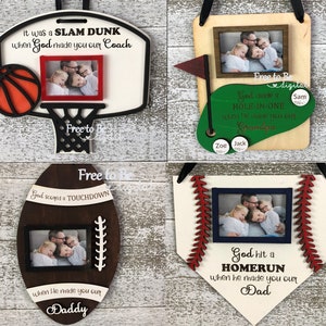 Fathers Day Sports Bundle Cut File SVG for Glowforge Laser Cutters "God hit a Homerun", "Slam Dunk", "Hole-in-one", Touchdown"