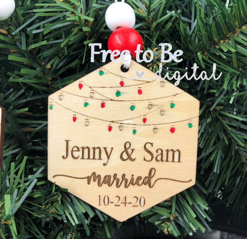 Download Engagement & Wedding Ornament Set Cut File SVG for Glowforge | Etsy