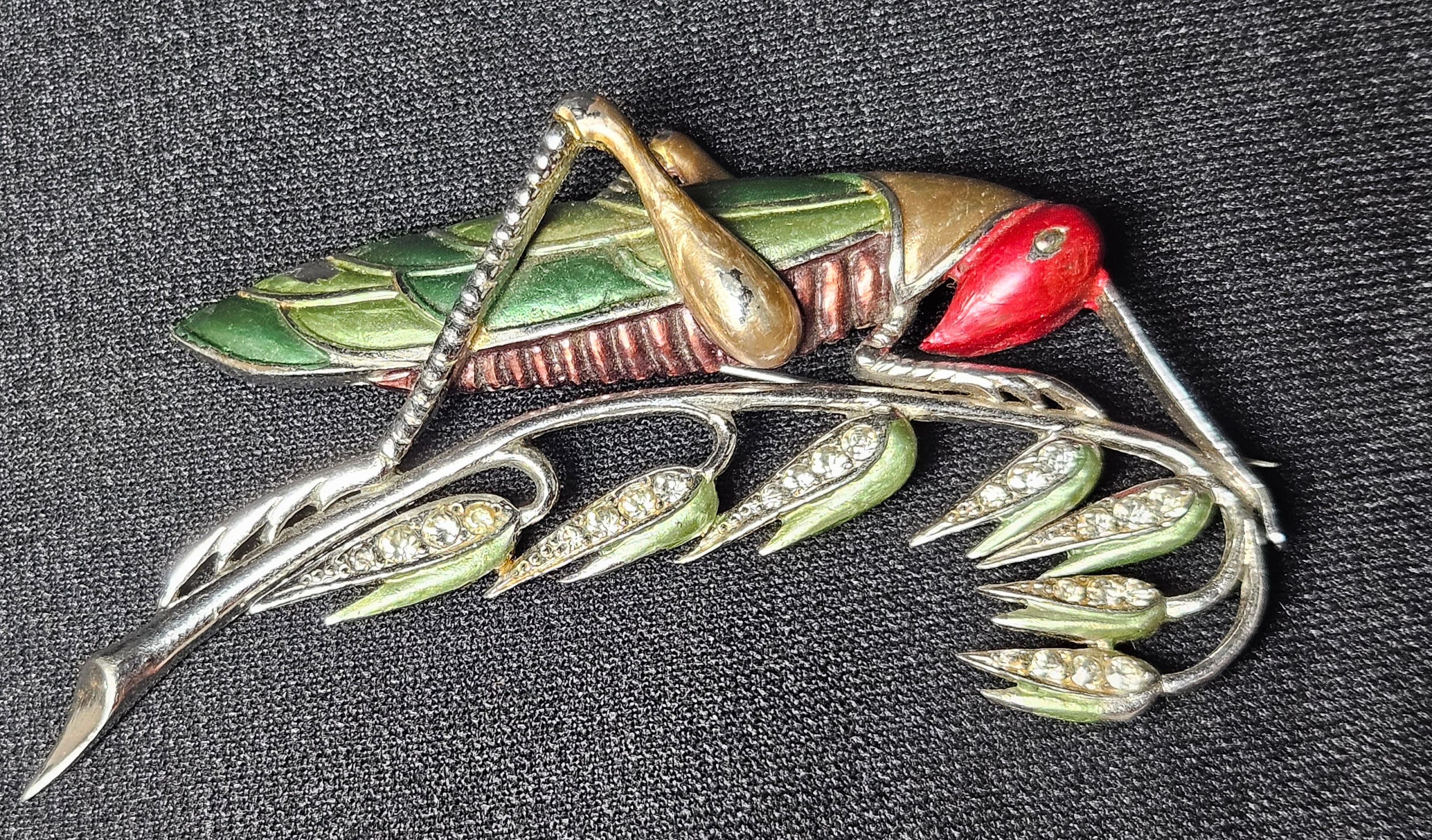 シルバー製トルコ石装飾バッタ