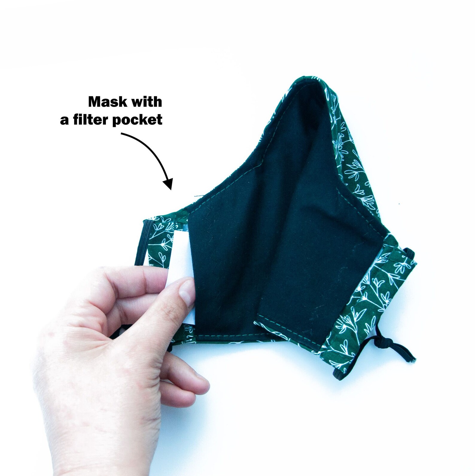 FACE MASK With Hepa Filter Pocket Handmade in UK / Botanical Etsy