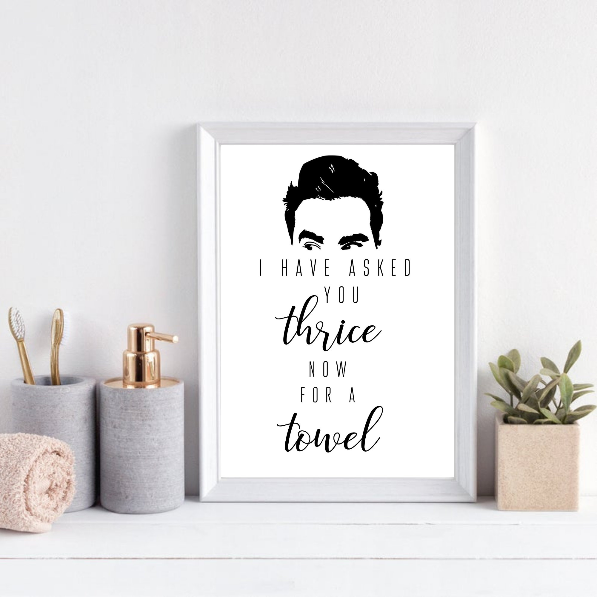 バスルームプリント、タオルプリントを3回お願いしました |David's Brows| David Rose Prints | Moira Rose | Alexis Rose | デジタルプリント