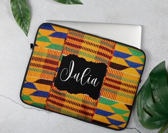 Personalized Kente Neoprene Laptop Sleeve,Printed Laptop Sleeve,laptop case,laptop sleeve 13,15 inch laptop sleeve,Mac cover,laptop cover