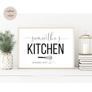 Personalized Kitchen Sign,  Kitchen Decor, Custom Kitchen Sign, Kitchen Sign, Kitchen Wall Decor, Kitchen Wall Art, Custom Name