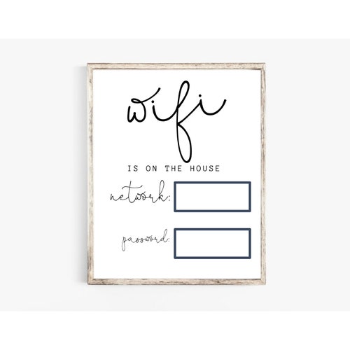 Printable WIFI Password Sign Guest Room Wifi Sign Wifi - Etsy