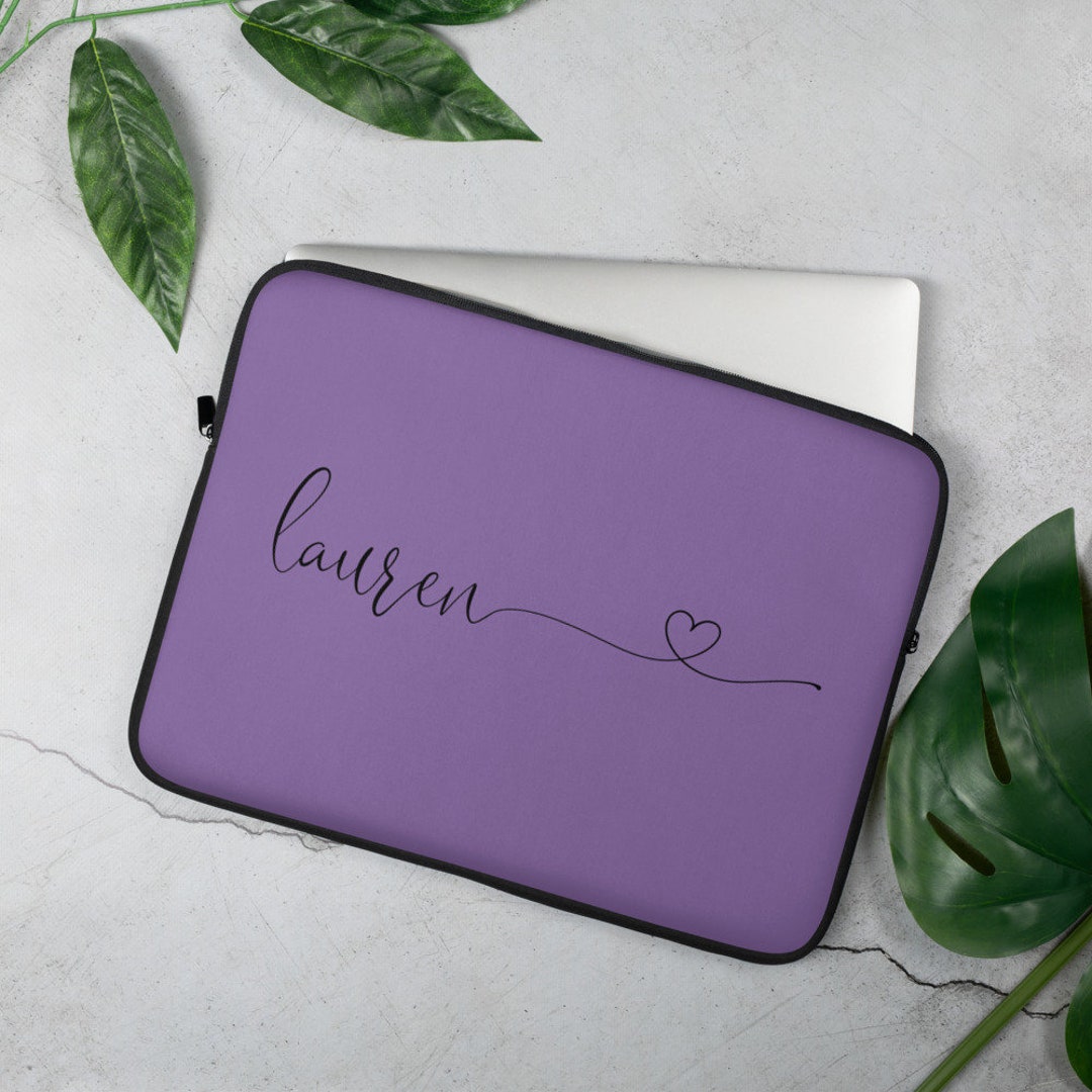 Personalized Name Laptop Sleeve, Purple Laptop Case, Laptop Sleeve
