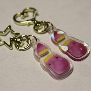 Portachiavi in acrilico a forma di patata dolce, Patata dolce Aot Sasha, Accessori per telefono anime, Patata dolce viola, Portachiavi con snack asiatici giapponesi