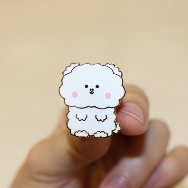 Dog White Enamel Pins Kawaii Brown Dog Pins For Her Cartoon Enamel Pins Funny Dog Doodle Print Pins For Pet Anniversary Cute Dog Pin Totebag