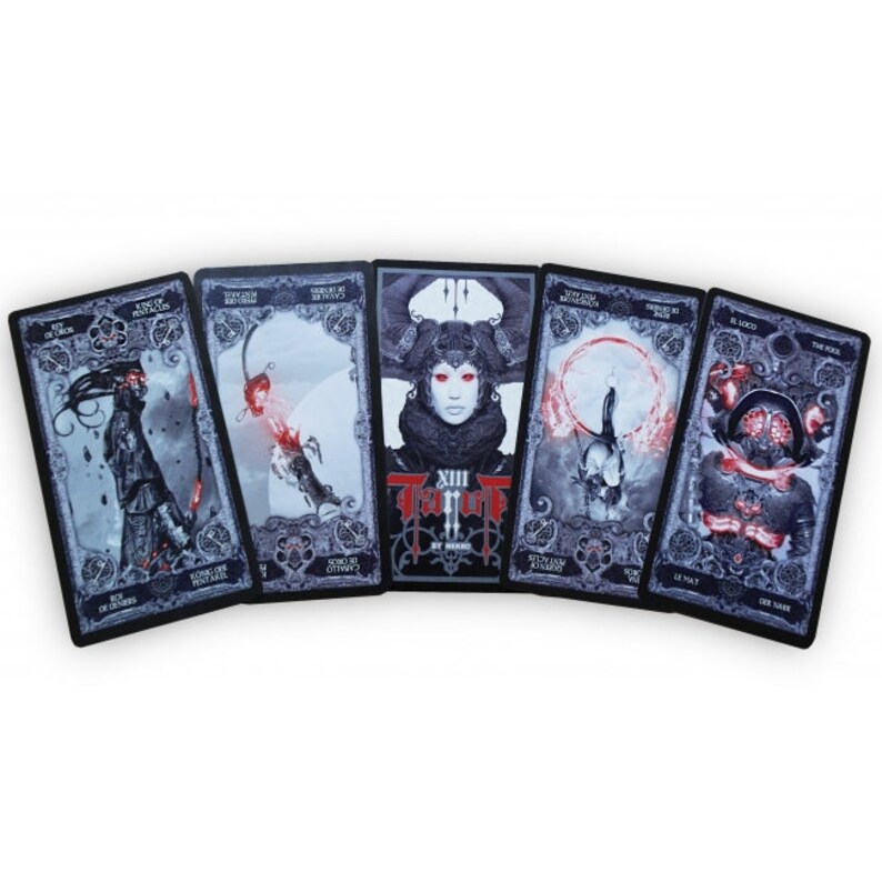 XIII Tarot Card Deck by Nekro Bag 78 cards Guidebook Etsy
