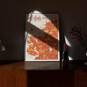 Mapa da Wild Atlantic Way para viagem de carro na Irlanda, presente da Wild Atlantic Way para um amigo viajante, memórias de aventura na Irlanda para decoração de parede, nova casa