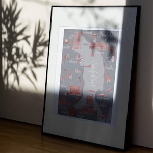 Map of Strangford Lough, Strangford Print, Comber Print, County Down Map, Scrabo Tower Print, Downpatrick Art, Comber Art, Illustrated map