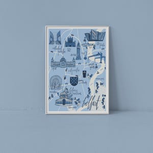 Karte von Belts | Skandinavisch Poster | Illustrierte Landkarte von Knittel | Nordirland Poster | Beltz Karte | Nordirische Kunst