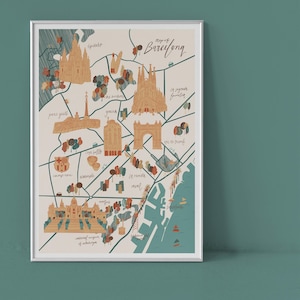 Impresión de mapas de Barcelona, impresión de mapas de Barcelona, mapas de España, mapas de España, impresiones de mapas de viaje, regalo romántico, regalos de mapas, calles de la ciudad, arte de mapas