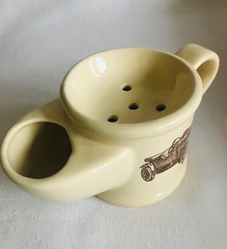 Vintage Shaving Scuttle Mug With Image Of A Classic Car Etsy