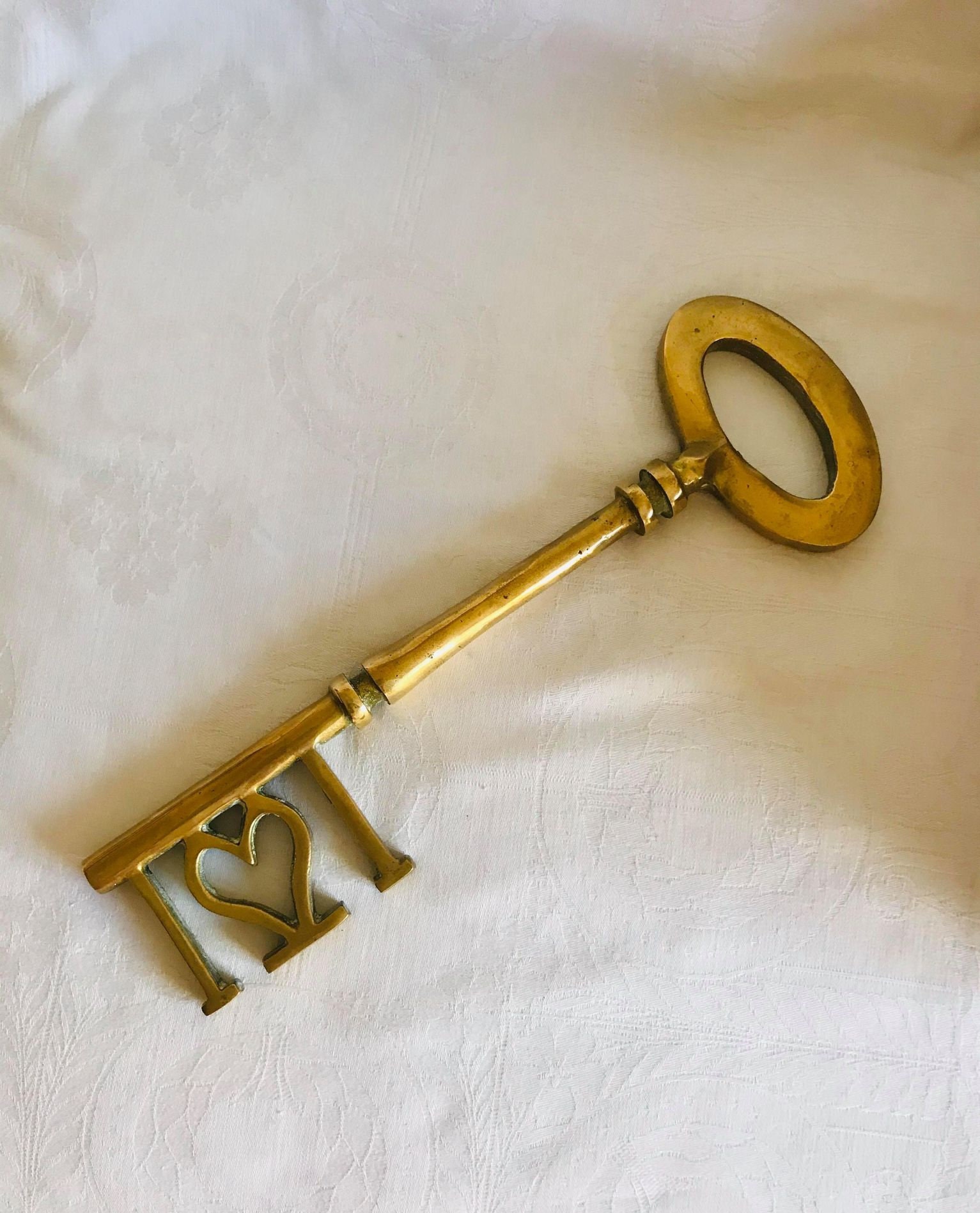 Large Heavy Solid Vintage Brass Key Etsy