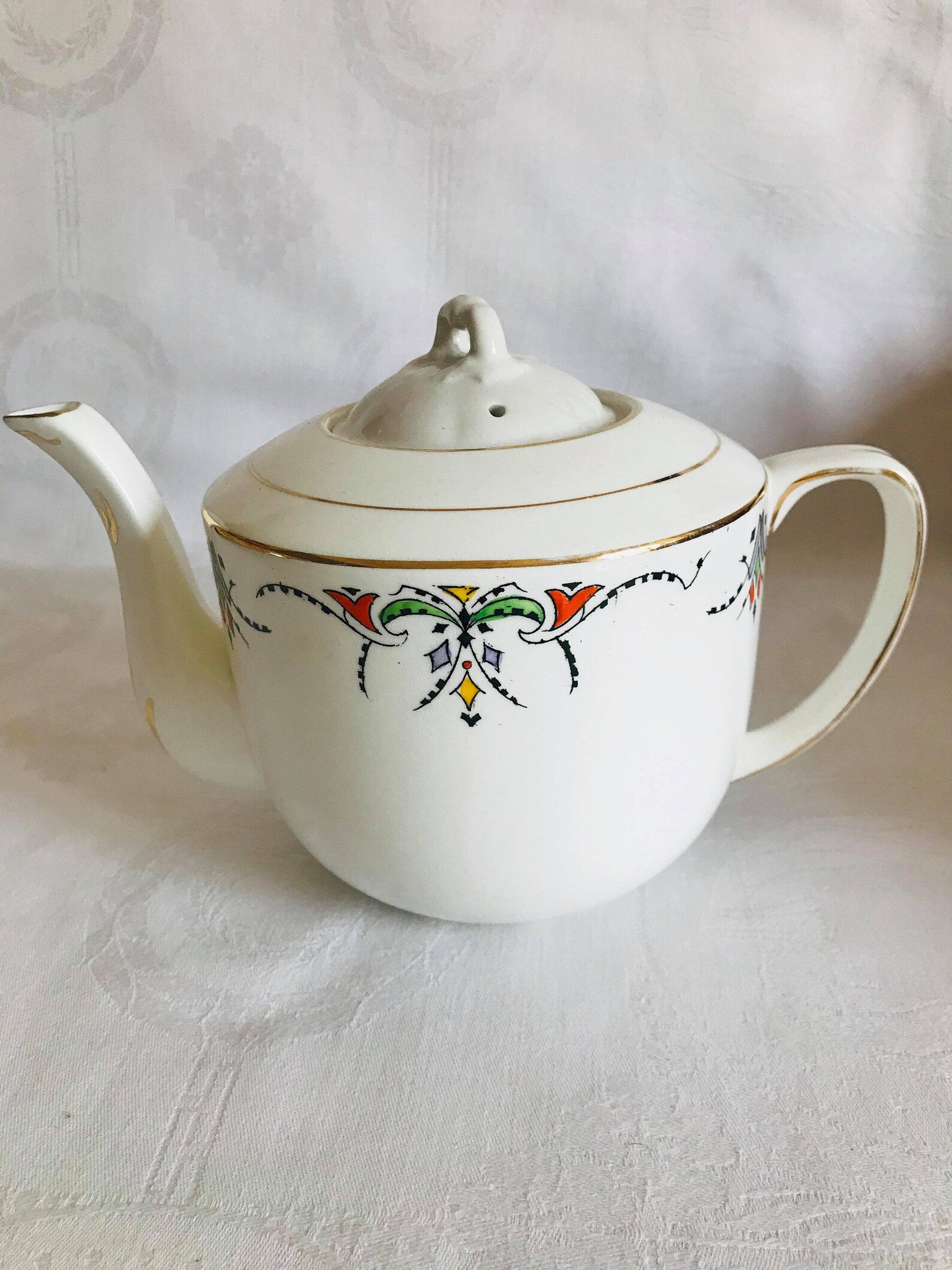 Vintage Art Deco Gladstone China Made In England Teapot With Etsy
