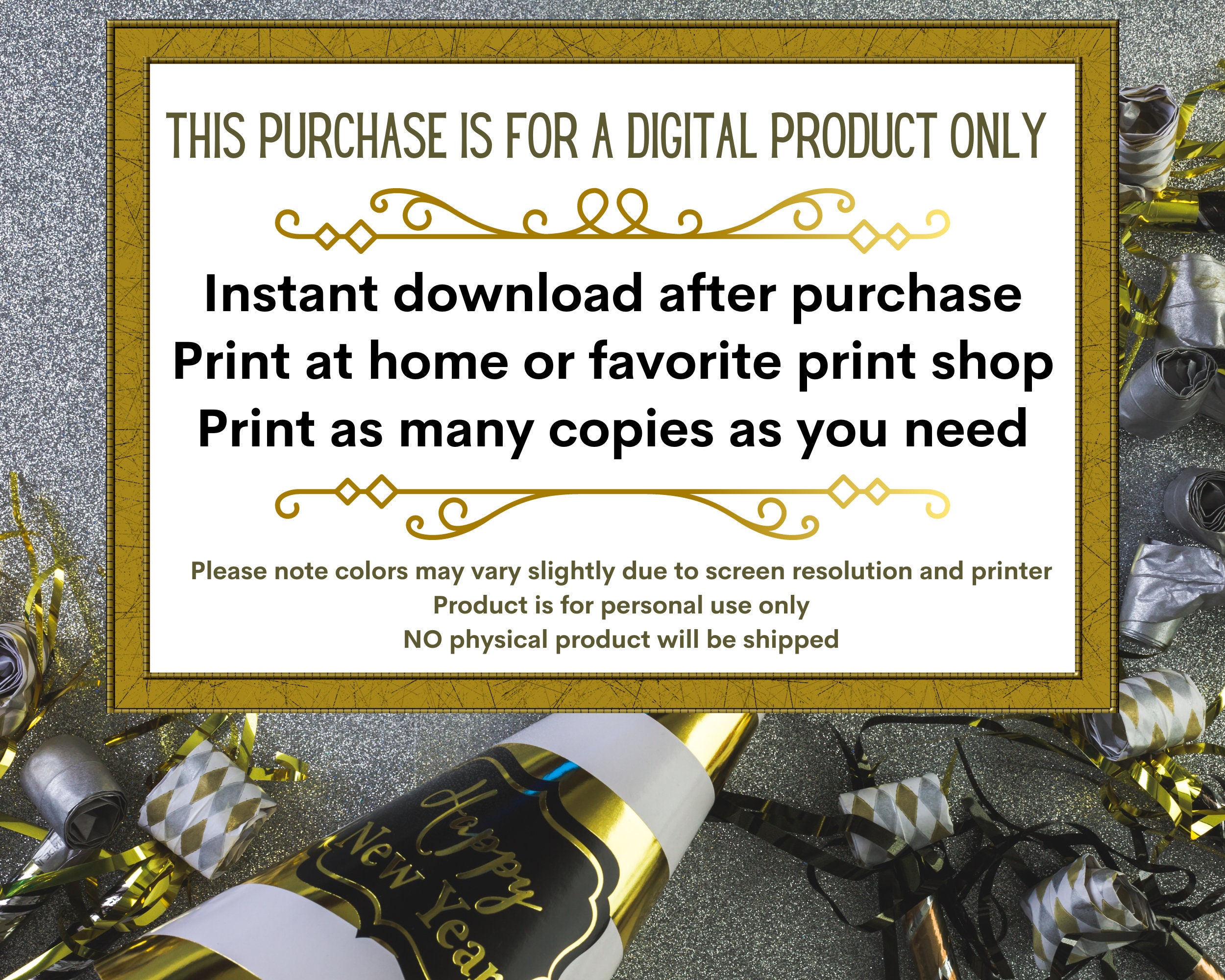 New Years Eve Charades Printable Game | Print at Home Party Game | New ...