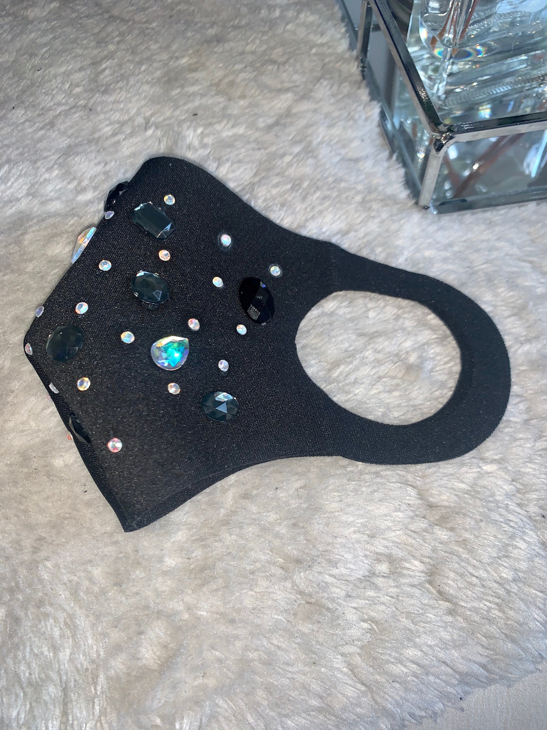 Face Mask Washable Gem Gemstone Rhinestone Sparkle Silver Etsy