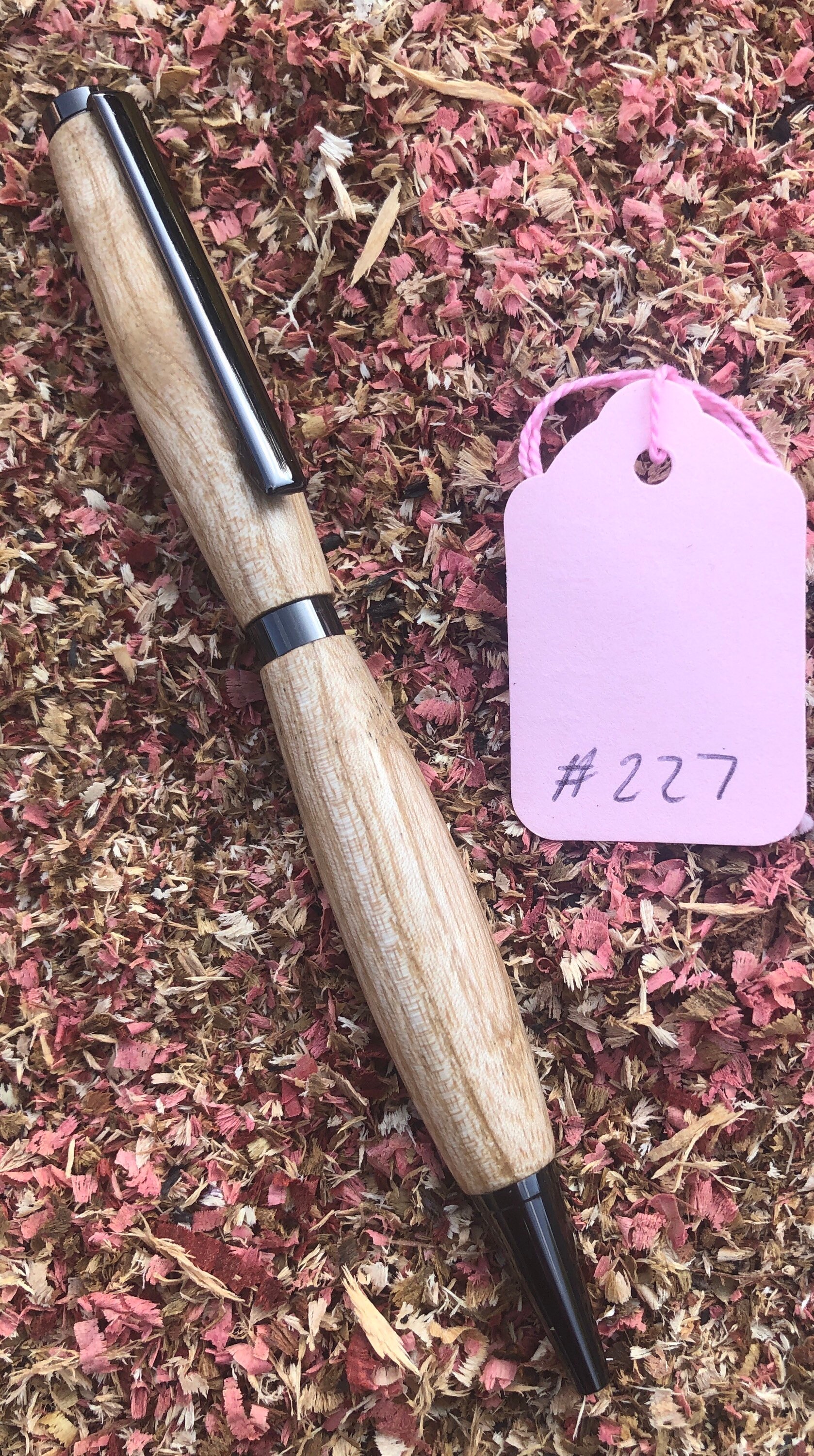 UK Ash wood hand turned pen with dark gunmetal finish. Etsy