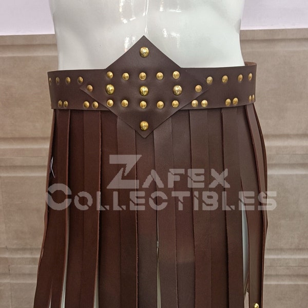 Medieval Roman Legion Leather Skirt, Waist Belt, Handmade Mini Skirt, LARP Armor for SCA Cosplay Costume, Festival Renaissance Faire