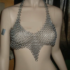Handmade Chainmail Bra Aluminium Butted Ring Medieval Cosplay Costume Ren Faire, Rave Outfit, Gift for Her