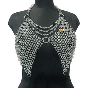Medieval Chainmail Top Lightweight Aluminum Butted Ring for Women Festival Outfit Handamde Renaissance Faire Costume Halloween Gift
