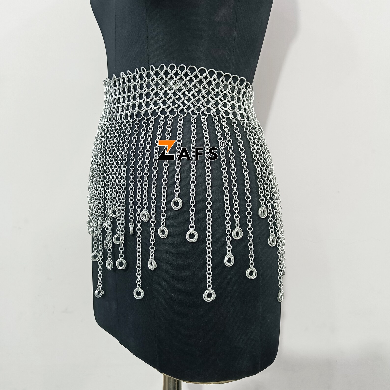 Small Chain Mail Medieval Chainmail Belt Lightweight Aluminum Waist Armor Ren Faire Mini ...