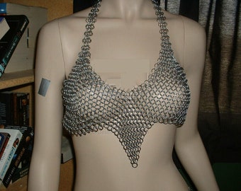 Chainmail Bra Viking Sexy Halter Bra Aluminium Butted Ring Woman's and  Girls Beautiful Wear Medieval Reenactment Fair LARP Cosplay Costume 