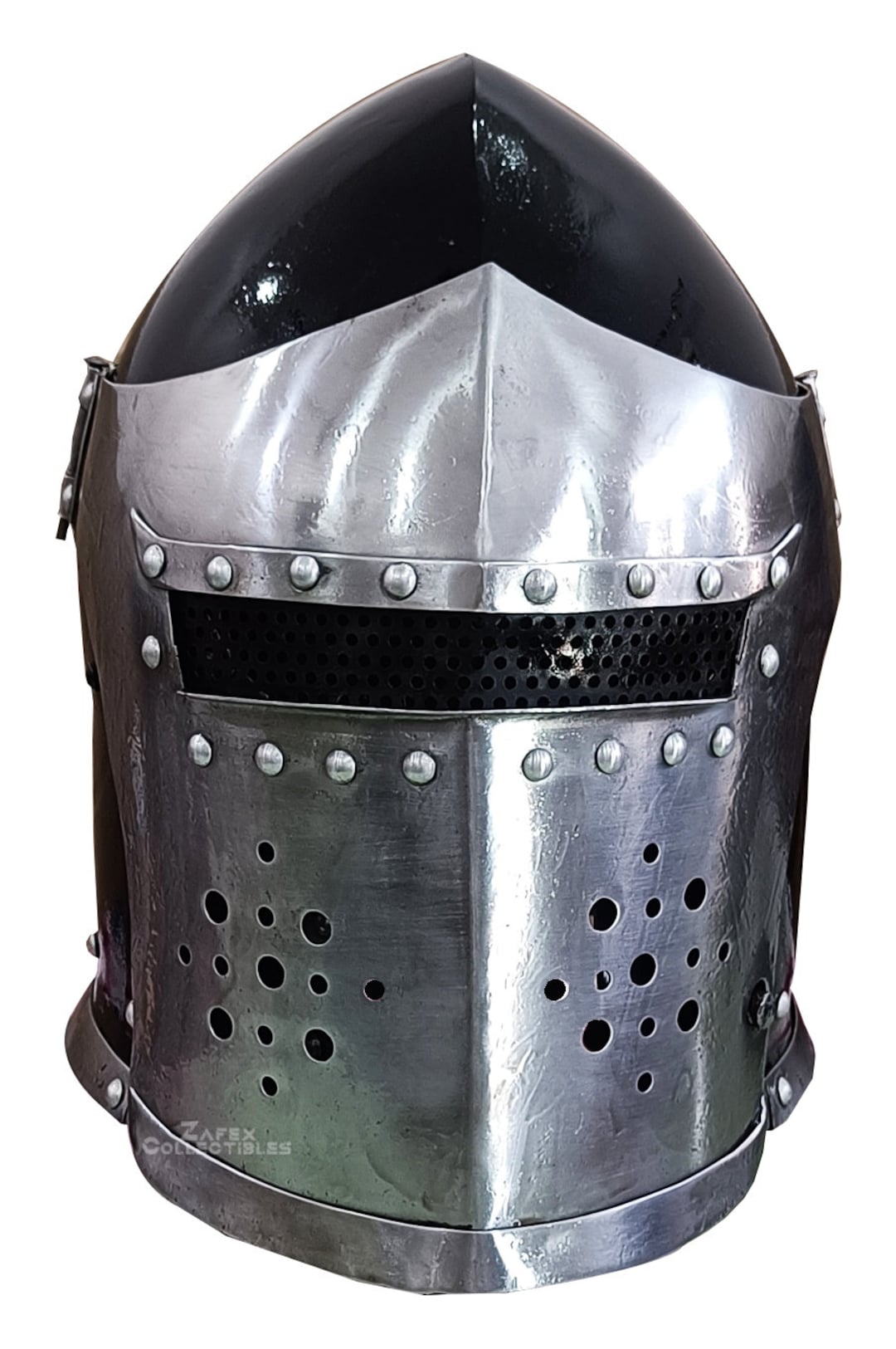 Medieval Visored Barbuta Helmet 18 Gauge Mild Steel Armor With Etsy