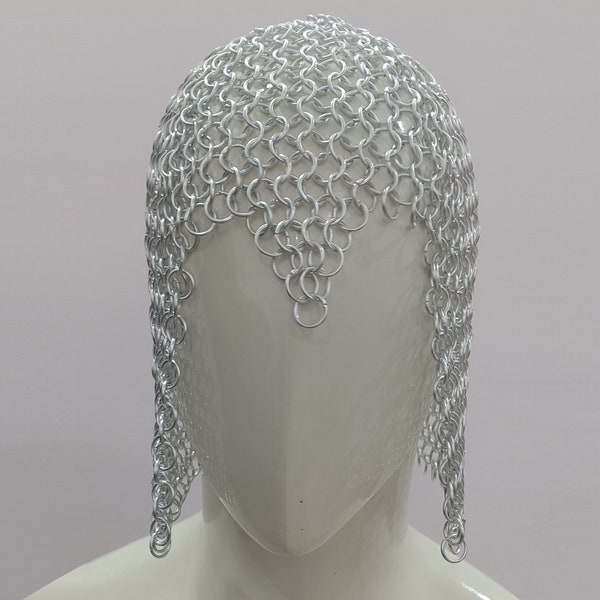 Aluminium Hood Chainmail Coif for mother day Medieval Reenacment Armor SCA LARP Hood Coif Game Of Throne Chainmail Coif