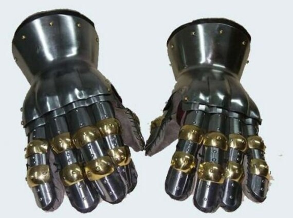 Medieval Functional Metal Gloves Hourglass Gauntlets 16G Large Size SCA LARP 