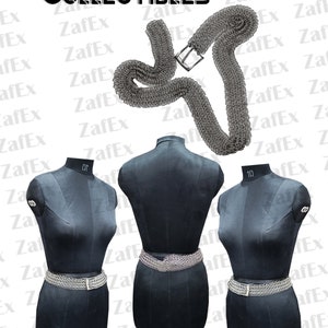 Medieval Mild Steel Chainmail Belt 09 Butted Ring Adult Costume Accessory for LARP, Cosplay Armor Renaissance Faire, Halloween Gift