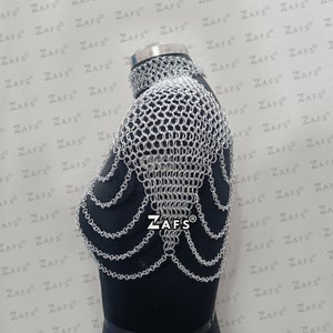 Chainmail Shoulder Jewelry Small Chain Layers Aluminum Rave Outfit Neck ...