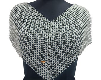 Medieval Aluminium Butted Chainmail Collar 10mm Ring Lightweight Shoulder Armor Renaissance Faire Costume Fantasy Jewelry Gift for Her
