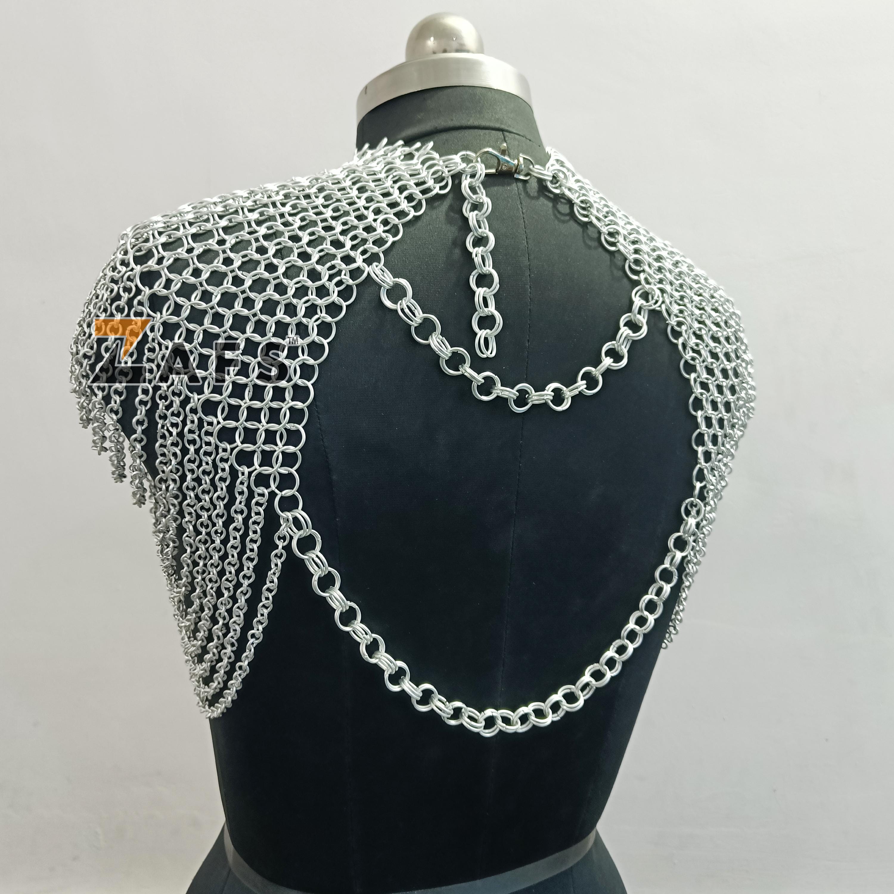 Handmade Aluminum Chainmail Collar Lightweight Shoulder Jewelry Small ...