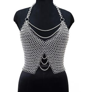 Handmade Lightweight Aluminum Chainmail Top, Medieval Festival Costume