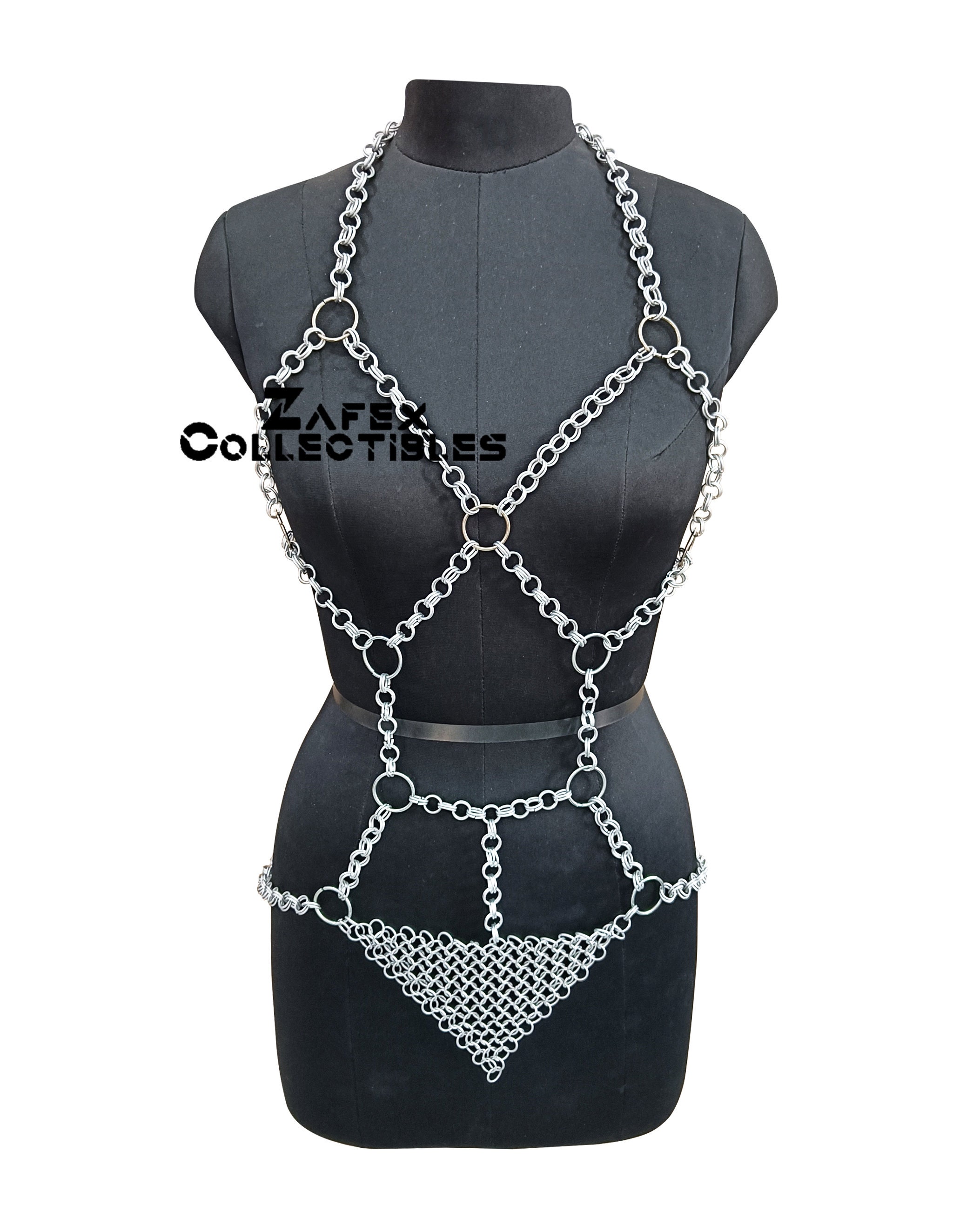 Fantasy Chainmail Dress Aluminium Stylish Lingerie Top Bra