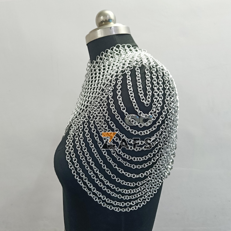 Small Chain Mail Handmade Aluminum Chainmail Collar Lightweight Shoulder Jewelry Small ...