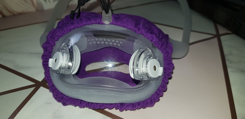 2x Fundas para mascarillas CPAP BIPAP Compatible con ventilador Dreamwear FFace ResMed Airfit F30i Comodidad frente a la silicona irritación molestias Algodón imagen 7