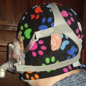 CPAP/BIPAP Full Head Comfort Cover Hat Barrier from Headgear Straps Hair Saver NOSE orMOUTH Masks Universal Fit Unisex Style Soft Stretchy