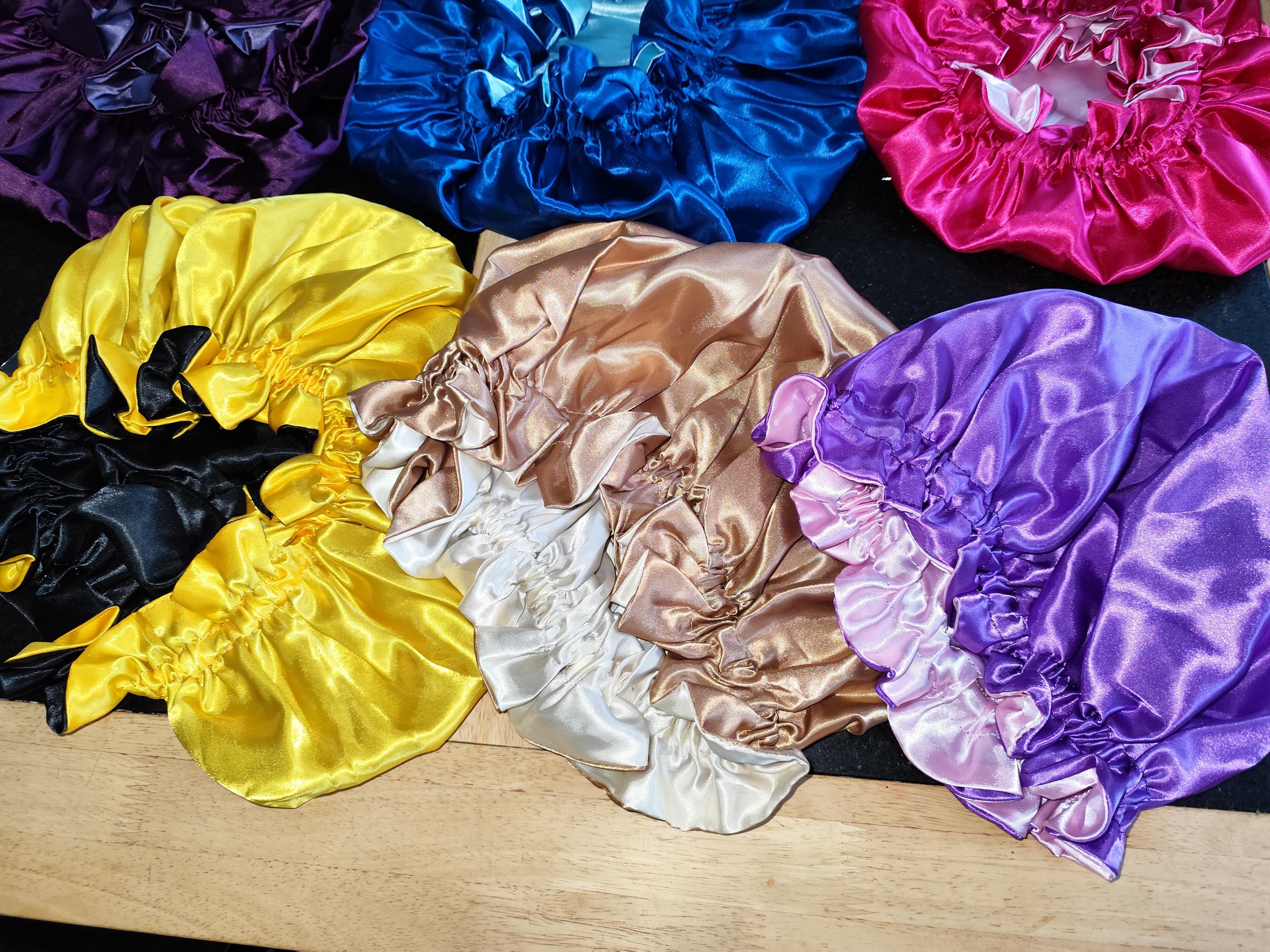 Silky Satin Sleep Hat for CPAP Users Bonnet Night Cap Reversible Ideal ...