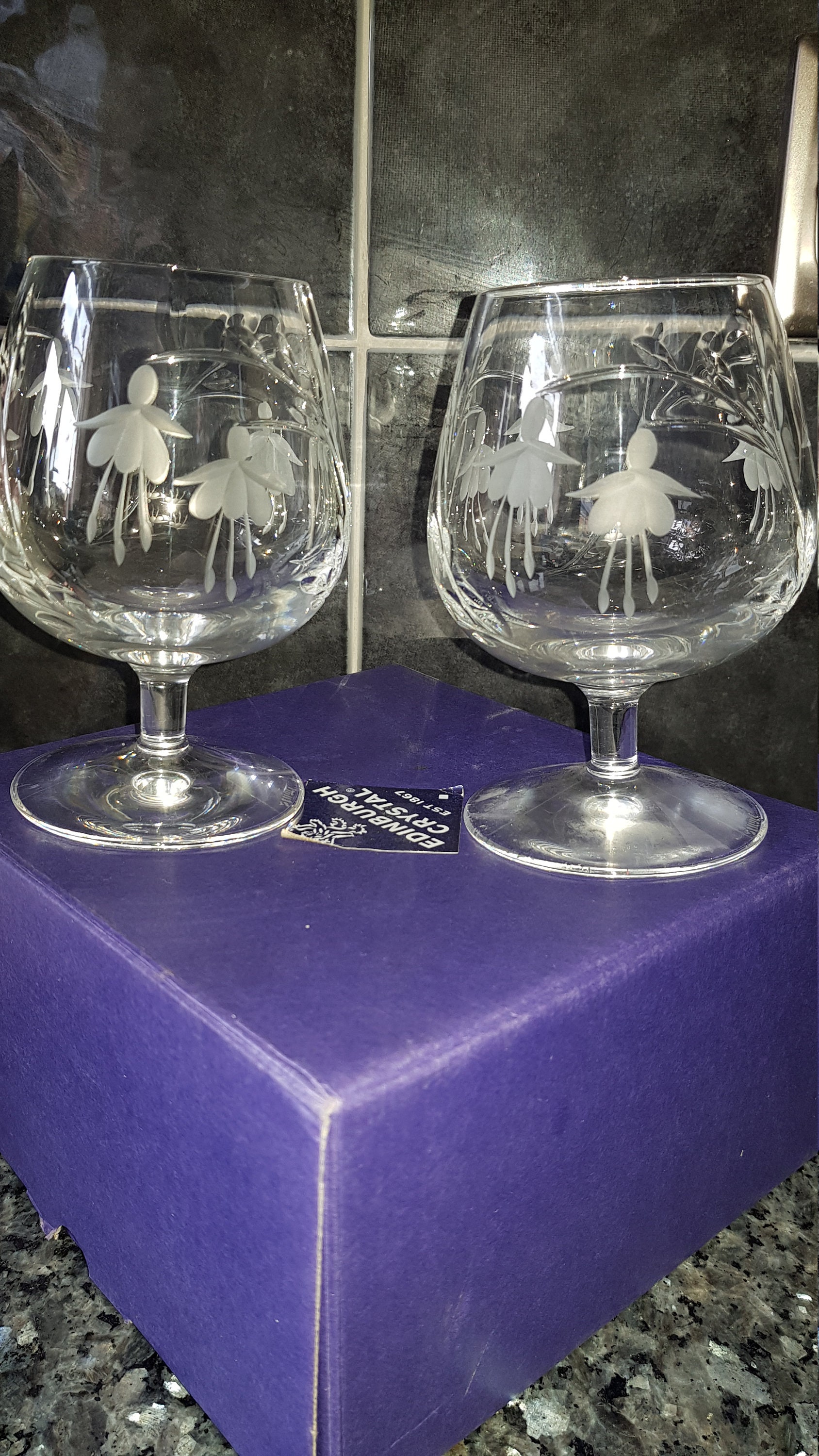 Edinburgh Crystal Set 2 Large Brandy Glasses Boxed Etsy UK