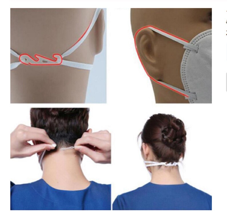 SALE Face Mask Extender Back Head strap 3 Adjustable Mask Ear Etsy