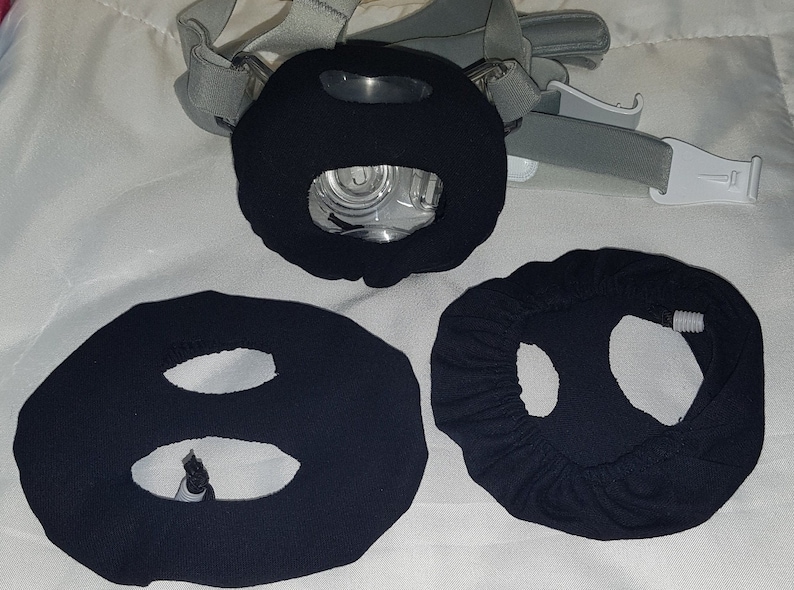 2 housses adaptées au masque Fisher & Paykel EVORA FF CPAP BiPaP masque hybride Confort, doublure en coton doux, doublure en jersey, taille unique image 4