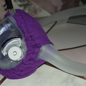 2x Fundas para mascarillas CPAP BIPAP Compatible con ventilador Dreamwear FFace ResMed Airfit F30i Comodidad frente a la silicona irritación molestias Algodón imagen 10