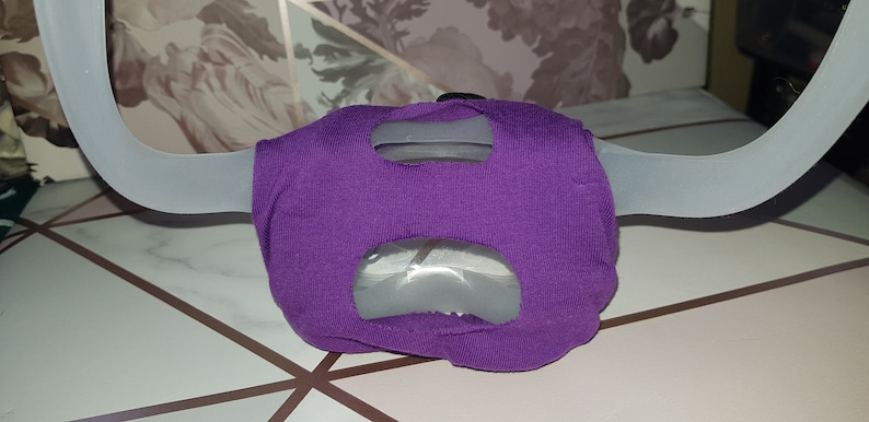 2x Fundas para mascarillas CPAP BIPAP Compatible con ventilador Dreamwear FFace ResMed Airfit F30i Comodidad frente a la silicona irritación molestias Algodón imagen 3