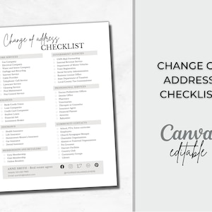 Change of Address Checklist| Real Estate Marketing| Real Estate Flyer| Closing Checklist| Real Estate Checklist| Moving Checklist